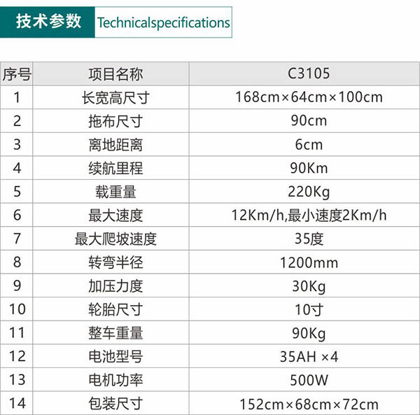 电动沙依巴克尘推车C3105